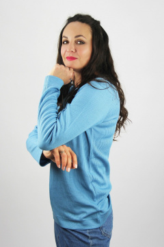 Джемпер на каждый день из трикотажа хлопка для демисезона Полесье С1954-24 4С0711-Д43 158,164 атолл - фото 2