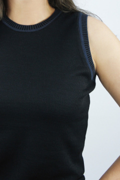 Короткий летний джемпер из хлопкового трикотажа черный Полесье С1986-24 4С0719-Д43 170,176 глубокий_черный - фото 3