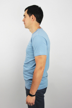 Летняя майка из хлопкового трикотажа с коротким рукавом Полесье С5633-20 0С2057-Д43 170,176 деним - фото 2