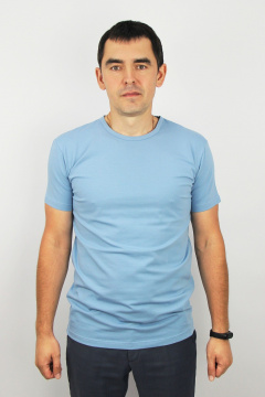 Летняя майка из хлопкового трикотажа с коротким рукавом Полесье С5633-20 0С2057-Д43 170,176 деним - фото 1