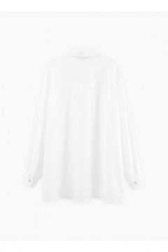 Блуза белая свободная из текстиля на каждый день Bell Bimbo 241265 белый - фото 2