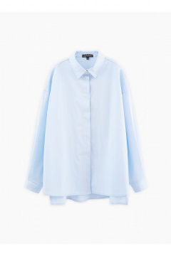 Блуза голубая деловая свободная из текстиля Bell Bimbo 241265 св.голубой - фото 1