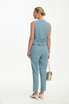 Летний костюм из текстиля с жилетом для повседневных образов Твой имидж 1884 серо-голубой - фото 2