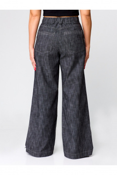 Демисезонные брюки-клеш из текстиля с высокой посадкой Zlata 4437 серый - фото 4