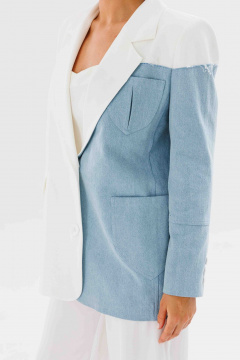 Жакет AURA otd 1105 белый+светло-голубой - фото 5