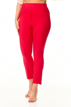 Брюки с асимметричным низом с эластичным поясом Abbi 2020 красный - фото 2