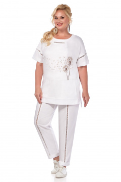 Брюки, туника LaKona 11378 молочный_с_одуванчиками - фото 2