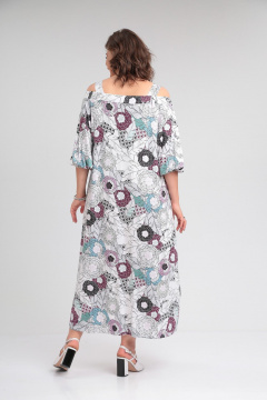 Платье А-силуэта из вискозы с сборками и длинной длиной Avenue 0128 дизайн - фото 5