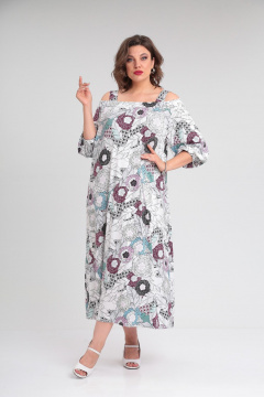 Платье А-силуэта из вискозы с сборками и длинной длиной Avenue 0128 дизайн - фото 3