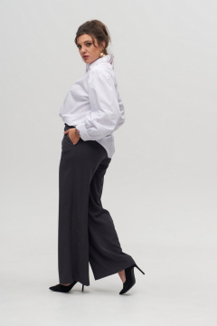 Брюки классические из вискозы и текстиля с резинкой по спинке Anelli 1328 графит - фото 4