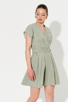 Зеленый летний комбинезон на каждый день из текстиля Ketty К-17220 серо-зеленый - фото 3