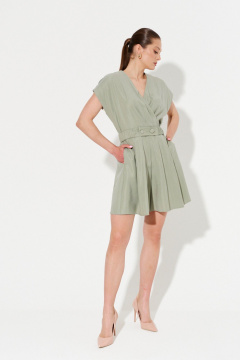 Зеленый летний комбинезон на каждый день из текстиля Ketty К-17220 серо-зеленый - фото 2