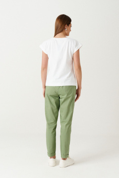 Летние женские брюки с кулисой и карманами Ketty К- 15660 зеленый - фото 4