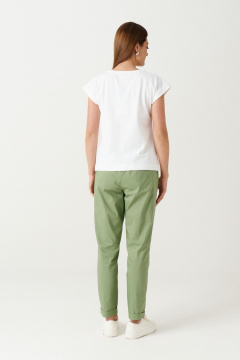 Летние женские брюки с кулисой и карманами Ketty К- 15660 зеленый - фото 3