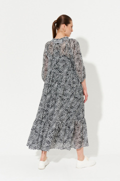 Летнее хлопковое платье с съемным поясом и дизайном Ketty К-13990 черно-белый - фото 5