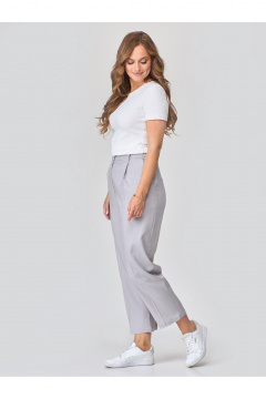 Стильные демисезонные брюки с защипами и карманами Zlata 4399 серый - фото 2