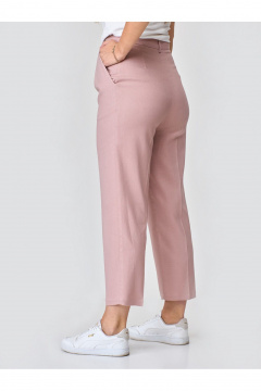 Розовые укороченные брюки со стрелками из вискозы Zlata 4399 розовый - фото 5