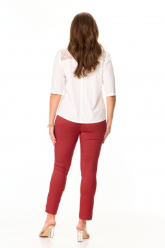 Коричневые скинни с асимметричным низом и поясом Abbi 2019 коричневый - фото 2