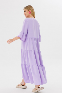 Платье свободного силуэта с V-образным вырезом из вискозы Amberа Style 1095L лаванда - фото 4