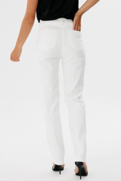 Классические брюки из мягкого джинса с высокой посадкой THE NAME 2313 молочный - фото 3