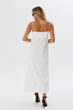 Белый сарафан из льняного текстиля с бретелями THE NAME 2321 молочный - фото 2