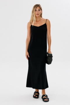 Черный летний сарафан из вискозы свободного силуэта THE NAME 2323 черный - фото 1
