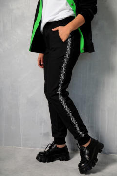 Черные джоггеры из джинсового ткани с высокой посадкой BegiModa 6022 чёрный - фото 3