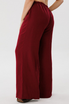 Летний костюм из льна: рубашка и брюки на резинке Anelli 1477 черешня - фото 5