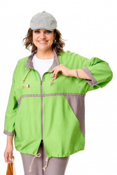 Лёгкий летний комплект из вискозы с кардиганом T&N 7534 зелень/какао - фото 4