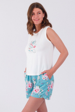 Майка и шорты из вискозы для домашнего луком Belarusachka РСД4649А/1 розы - фото 2