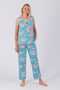 Блуза и брюки из вискозы для комфортного дома Belarusachka РСД4938 розы - фото 1