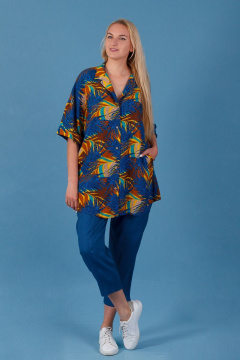 Туника из вискозы с синим мультиякором для лета Belarusachka РСД5054К жар-птица - фото 4