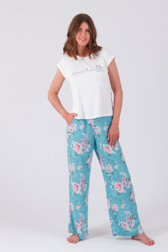 Комплект из футболки и брюк из вискозы для дома Belarusachka РСД5199Р/1 розы - фото 2
