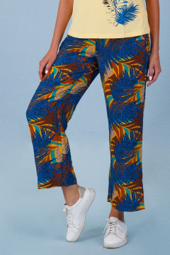 Брюки из вискозы с принтом и поясом на лето Belarusachka РСД5879 жар-птица - фото 1
