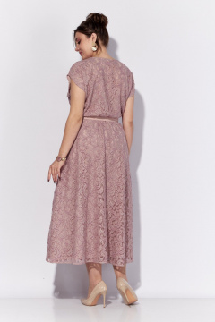 Розовое платье до колена полуприлегающего кроя с эластичной тесьмой Anna Majewska 1544 - фото 5