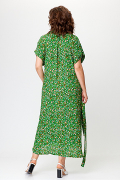 Зеленое платье рубашечного типа из натуральной вискозы Michel chic 993/2 зелень - фото 3
