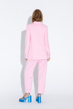 Двойка деловой костюм из текстиля с брюками со складками PiRS 4536 розовый - фото 3
