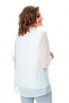 Летний комплект блуза и майка с принтом горох Abbi 5028 белый_горошек - фото 2