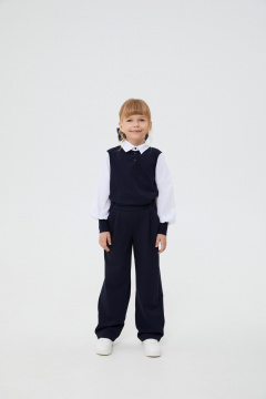 Джемпер из трикотажа синего цвета для делового и повседневного стиля Bell Bimbo 240231 т.синий - фото 1