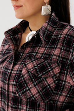 Рубашка клетка из шерстяного текстиля на каждый день Anelli 1452 орхидея - фото 5