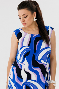 Сарафан трапеция с V-вырезом и разрезами Anelli 1472.2 ультрамарин - фото 5