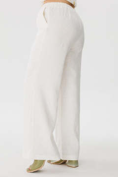 белые льняные штаны с карманами и классической посадкой Anelli 1425.2 белоснежка - фото 3