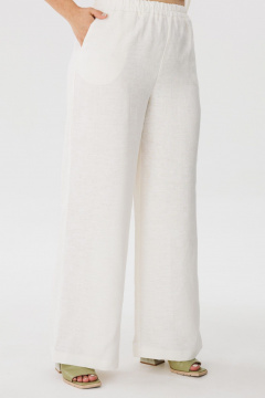 белые льняные штаны с карманами и классической посадкой Anelli 1425.2 белоснежка - фото 1