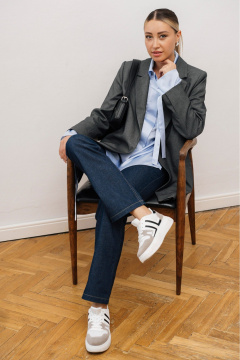 Синие джинсы прямого кроя из высококачественного денима для повседневного стиля Ivera 2062 темно-синий - фото 3