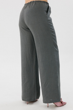 Льняные летние брюки на резинке с карманами и свободным кроем Anelli 1425.2 базальтово-серый - фото 5