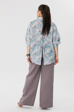 Льняные летние брюки с карманами в свободном стиле Anelli 1425.2 желудь - фото 4