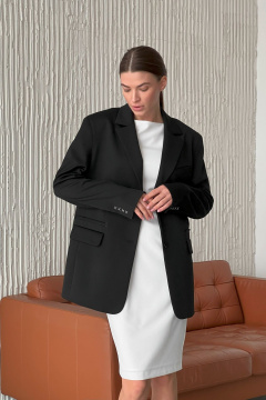 Оверсайз жакет с шлицами и прорезными карманами из текстиля HELEN BIRCH J021over - фото 2