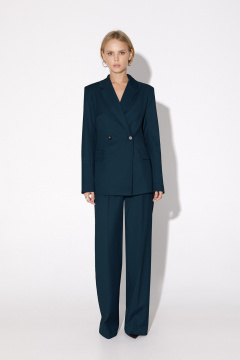 Костюм из жакета и брюк с прорезными карманами и стрелками PiRS 5030 темно-синий - фото 2