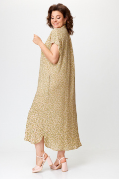 Платье рубашечного типа из вискозы с разрезом и поясом Michel chic 993/2 песок - фото 5