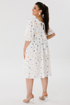 Платье оверсайз с глубоким V-вырезом и завязками на спине Anelli 1295 разноцветные_сердечки - фото 4